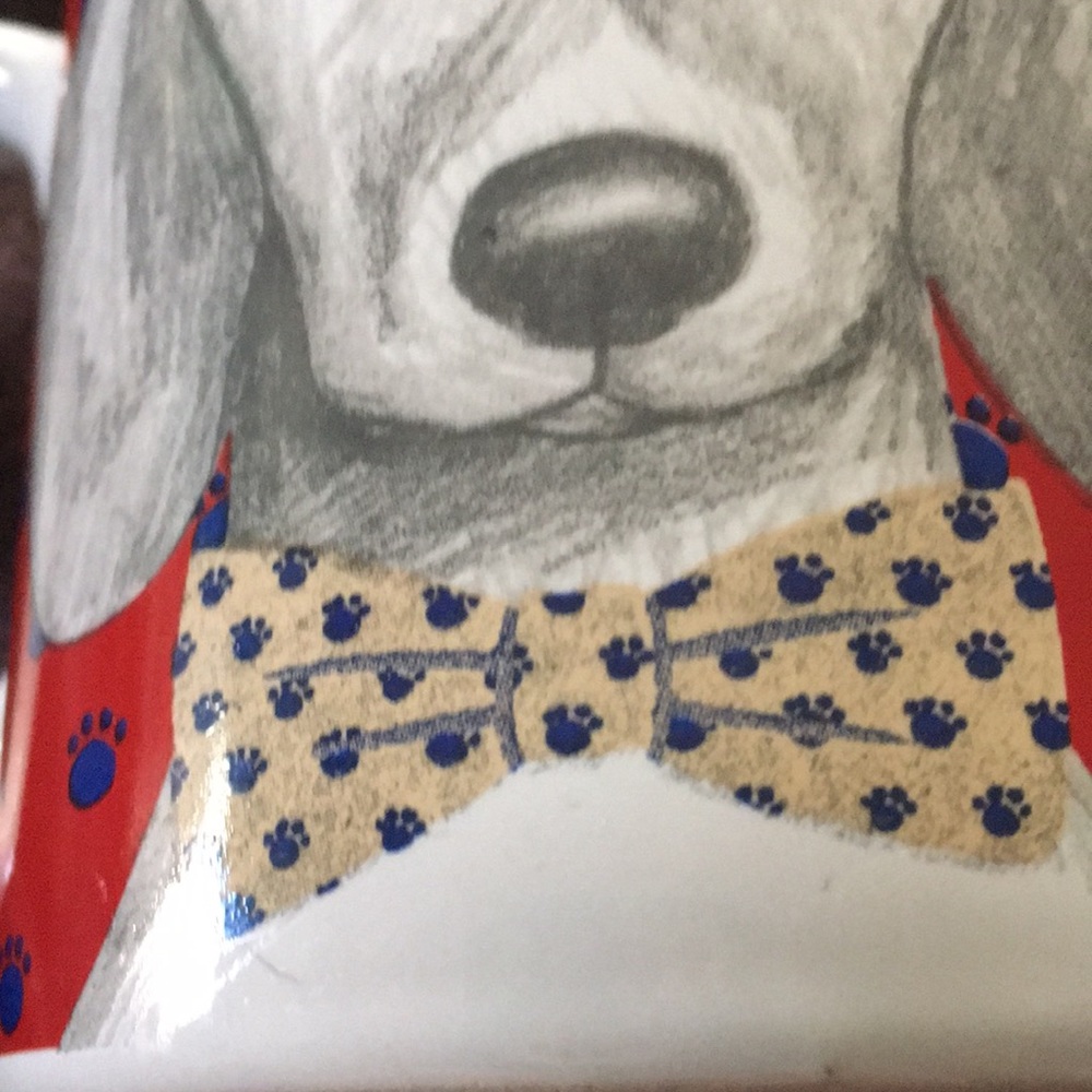 Adorable dachshund mug in a bow tie beverage mug. - Picture 5 of 6